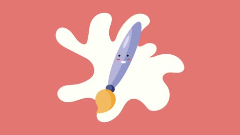 cute paintbrush illustration