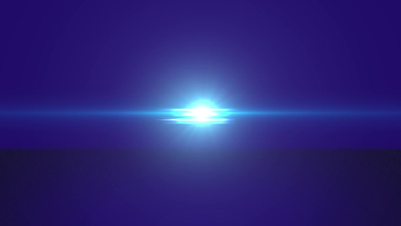 Animazione di scie luminose su sfondo blu.