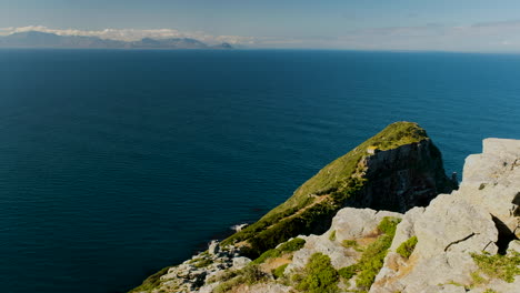 panoramic view over false bay from spectacular cape point