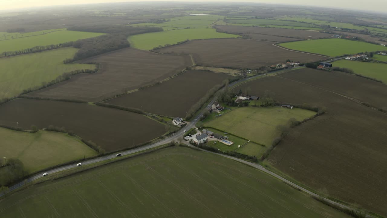 Green fields   aerial view, Essex UK
