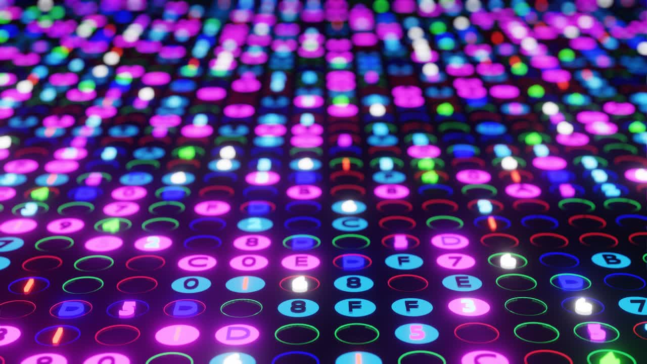 fondo hexadecimal digital. big data código digital. concepto futurista de tecnología de la información. animación de bucle sin costuras generada por computadora 4k