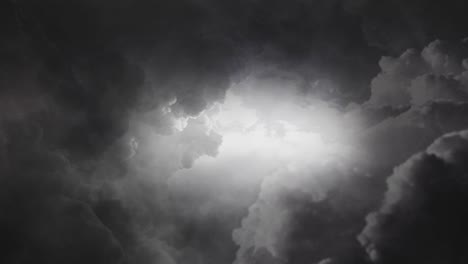 View-of-lightning-flashes-in-dark-clouds-towards-the-bright-side-of-the-clouds