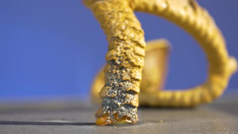 closeup of a corroded metal sample