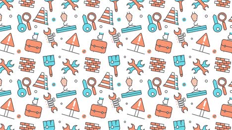 moderno fondo de textura sin costuras de trabajo plano, íconos de artículos de trabajo