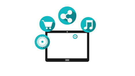 tableta con varios iconos de aplicaciones