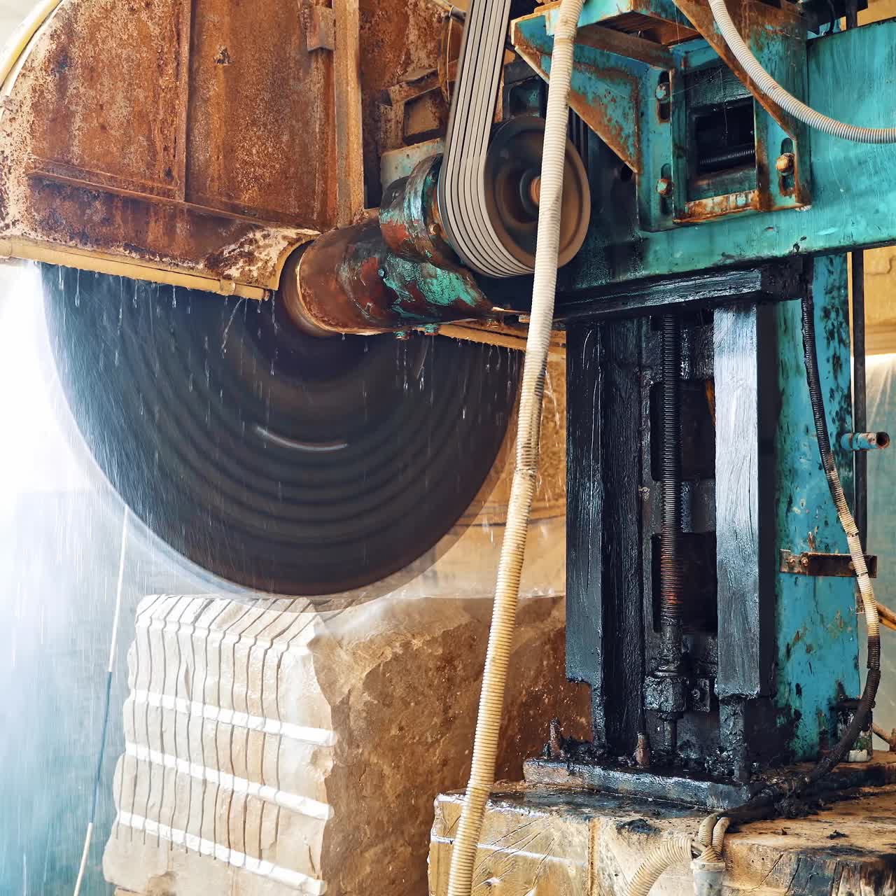 fábrica industrial de corte de mármol