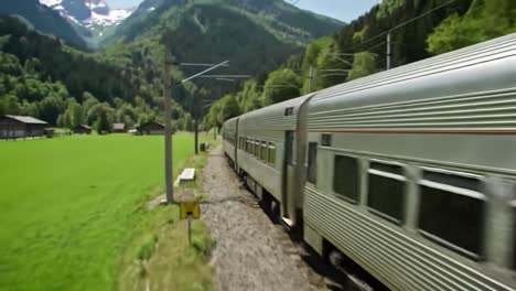 train through the swiss alps