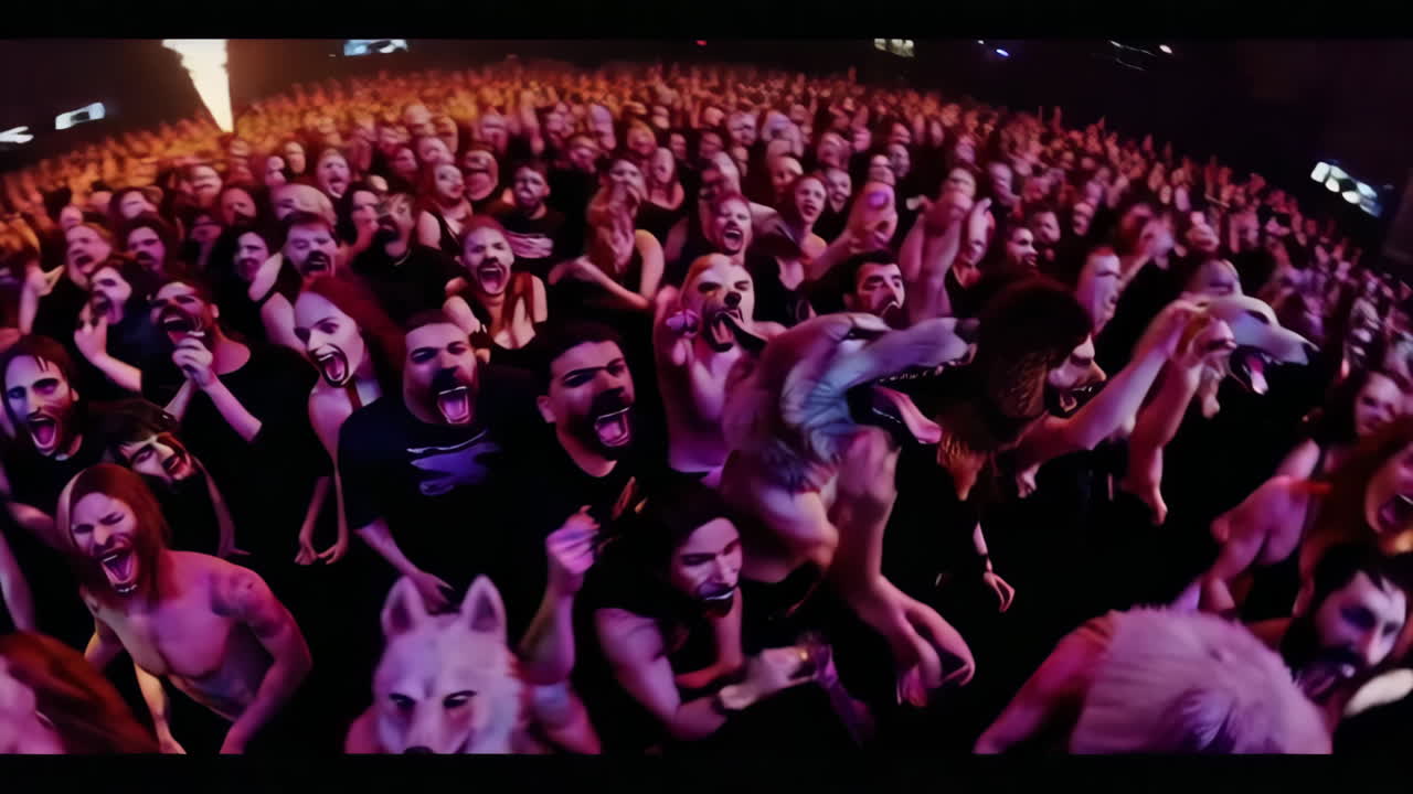 Metal Band Concert with Fire and Smoke