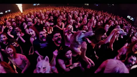 metal band concert with fire and smoke