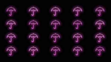 Pulsing-pink-umbrella-pattern-with-neon-light-in-casino-style