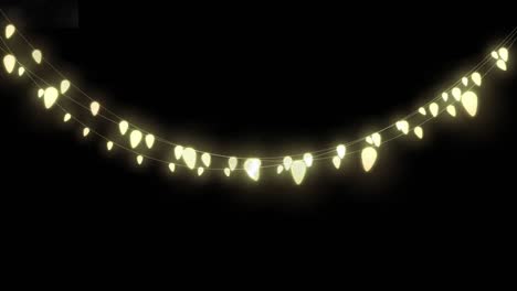 animation of glowing fairy lights with copy space on black background