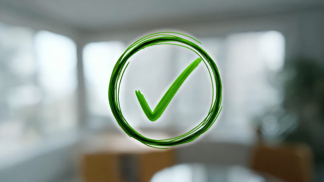 Visual Representation of Affirmation Symbolizing Approval and Success in a Bright, Modern Setting Reflecting Positive Outcomes and Confidence in Decisions Made