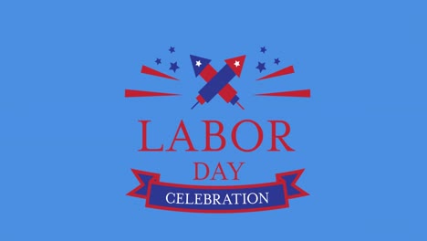 Animation-of-labor-day-text-moving-over-blue-background