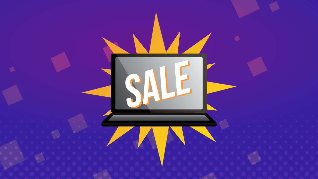 etiqueta comercial de venta con portátil