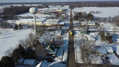 stockbridge michigan town hall yellow sem 4k aerial i