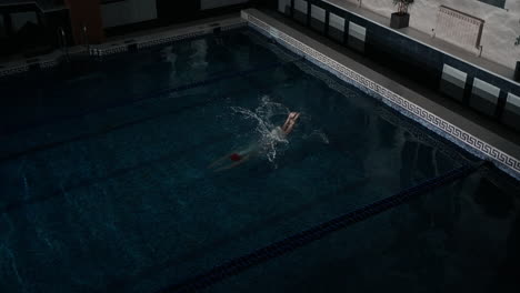 woman swimming in a pool