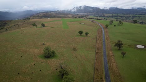 Aerial-views-over-regional-New-South-Wales-near-the-Southern-Cloud-Memorial-Lookout-on-a-cloudy-day