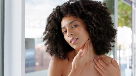 beauty, skincare and woman doing a face massage