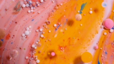 abstract fluid art with colorful bubbles