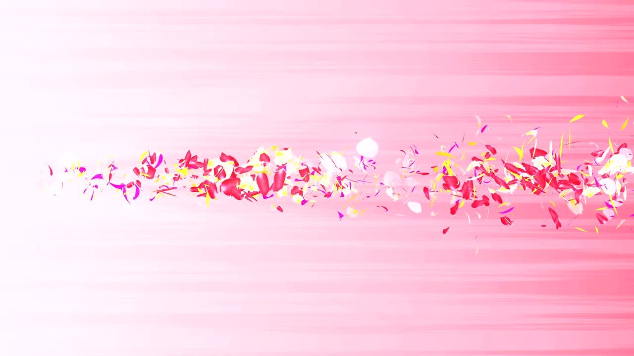 화려한 잎자루, 나선형 반이는 꽃잎, 꽃 모양, 예쁜 춤추는 꽃잎, 회전하는 꽃잎에서 소용돌이, 추상적인 루프 애니메이션.