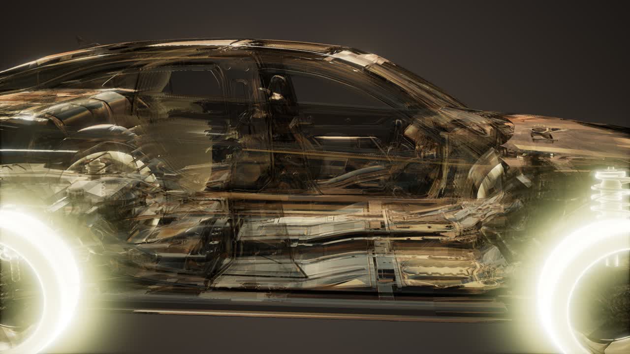 자동차 바 ⁇ 가 차 안에서 빛나고 있습니다.