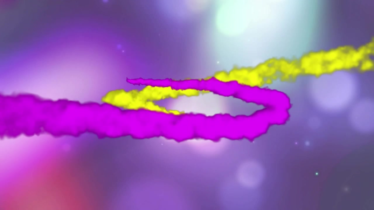Abstract Motion Background with Swirling Purple and Yellow Smoke Trails
