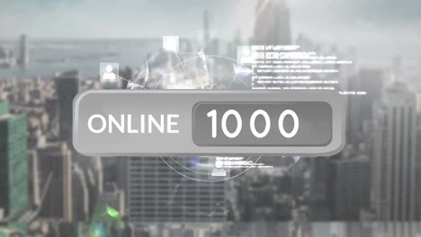 online button with numbers