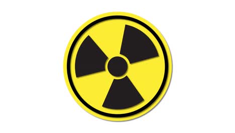 sequential flashing of radioactive warning symbols