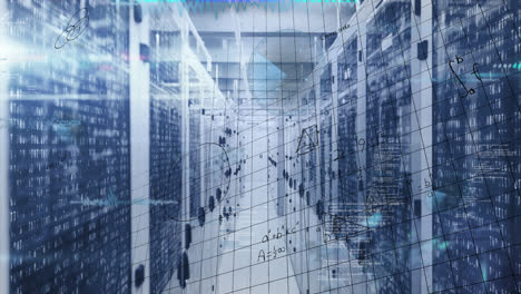 animazione dell'elaborazione dei dati sulla sala server
