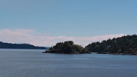 tracking shot of gambier island in british columbia