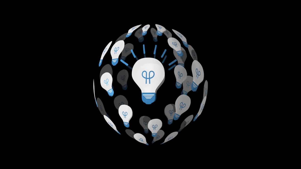 iconos de bombillas de luz 4k