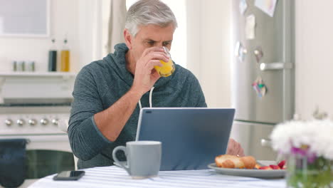 Morning,-man-working-and-computer-work-of-a-senior