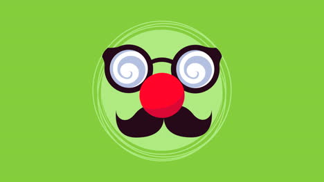 funny mask with mustache and clown nose