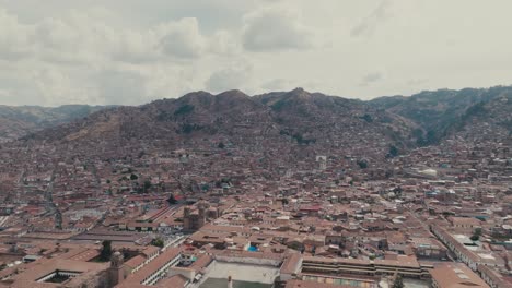 panoramic aerial view of cusco city and surrounding valley in cusco, pere, south america.
