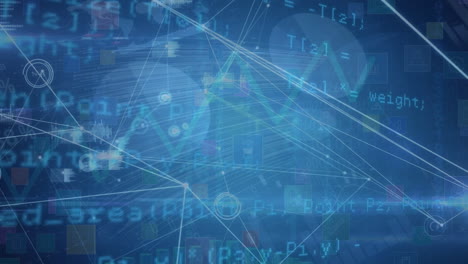 animation of network of connections and data processing