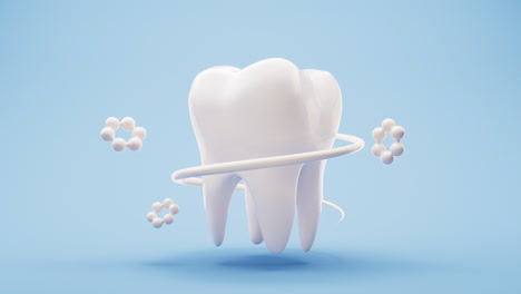 salud dental y elementos nutricionales, renderización en 3d.