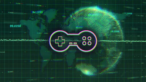animación del procesamiento de datos en el gamepad y el globo
