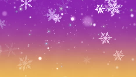 White-snowflakes-falling-in-pink-sky
