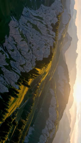 vista de la puesta de sol en la montaña
