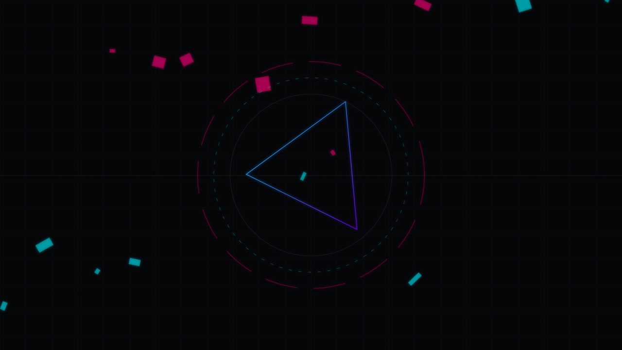 Abstract Neon Triangle and Geometric Shapes Motion Graphic