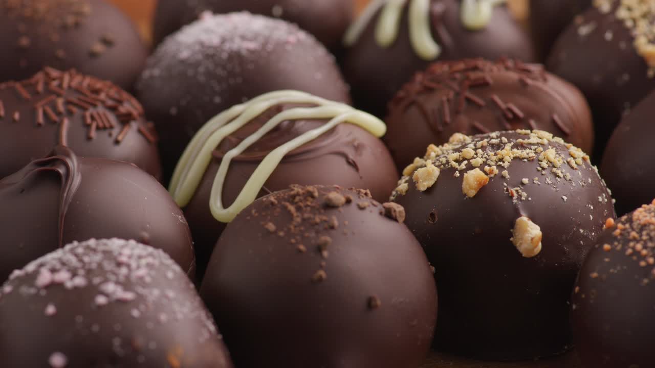 variedad de trufas de chocolate
