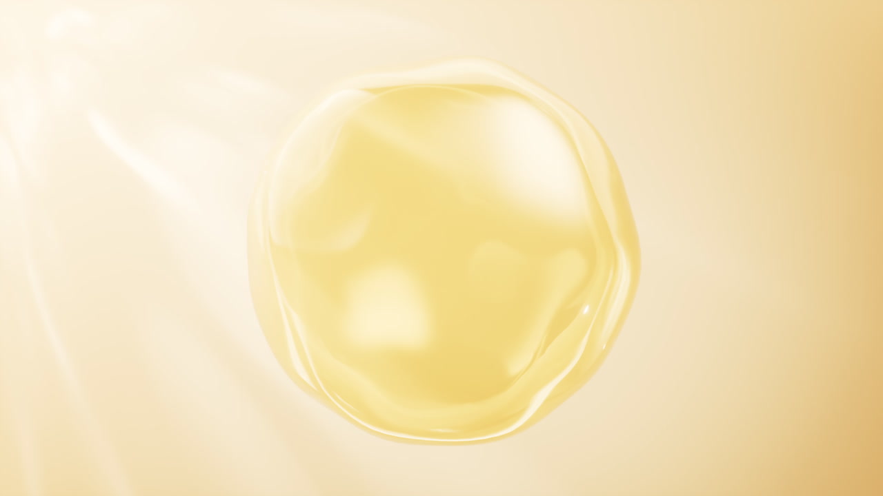 황금 액체 기름 거품 배경, 3d 렌더링