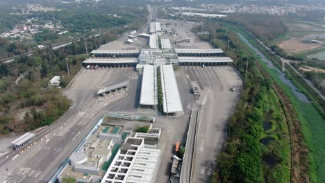 Vista-Aérea-De-Hong-Kong-Y-China-Continental-Punto-De-Control-Kok-Ma-Chau-Y-Cruce-Fronterizo-A-Shenzhen