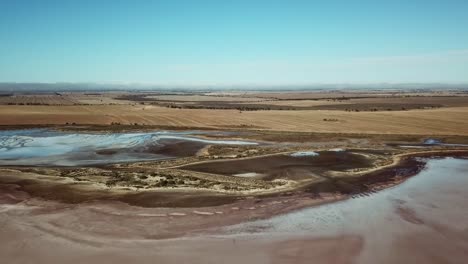 aerial footage of surrounding famland next to lake tyrell, in north-west victoria, may 2021