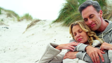 romantic couple embracing each other
