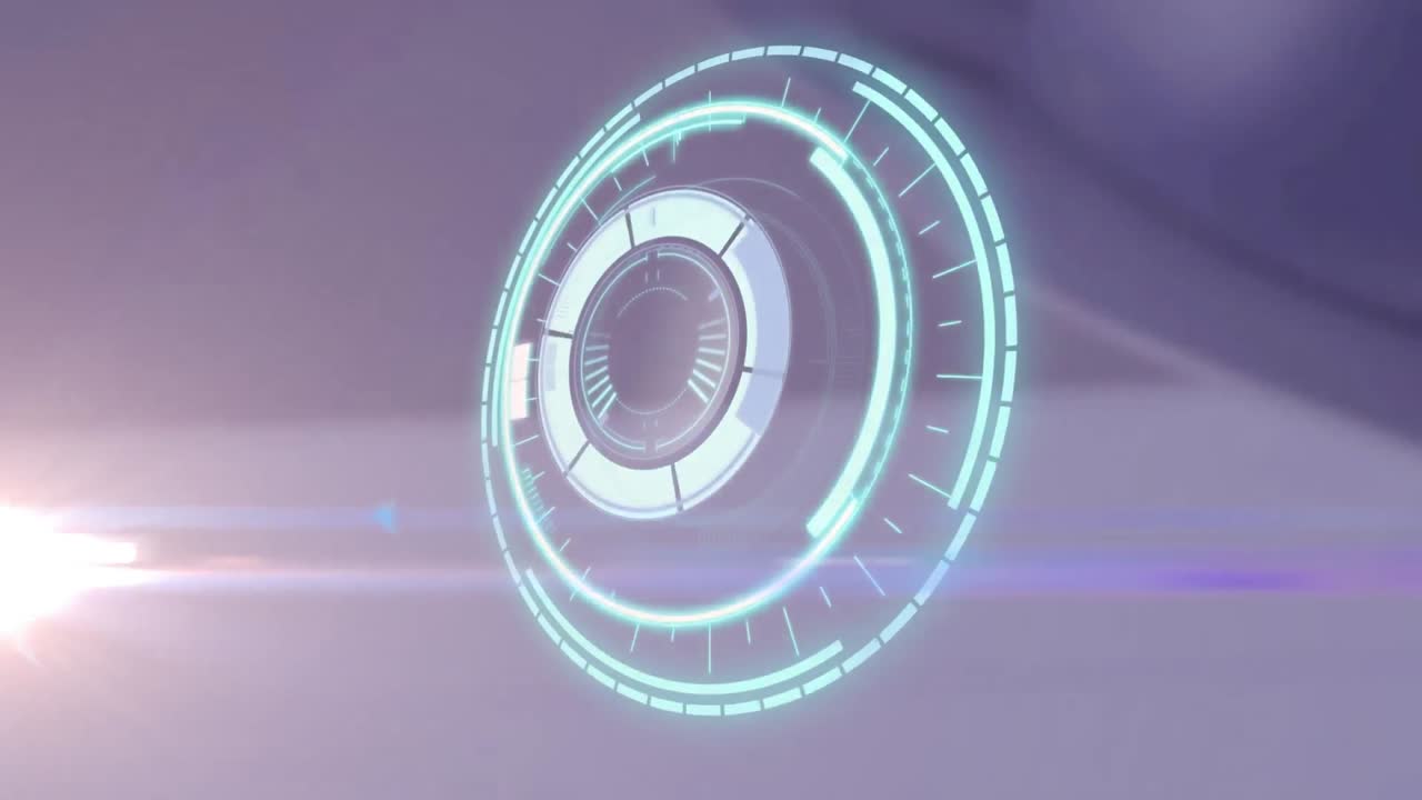 animación de la cerradura de seguridad giratoria sobre el rastro de luz sobre un fondo borroso