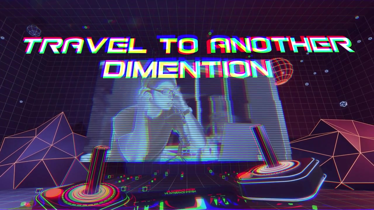 Animazione Introduttiva per Metaverso VR in Stile Retro Synthwave