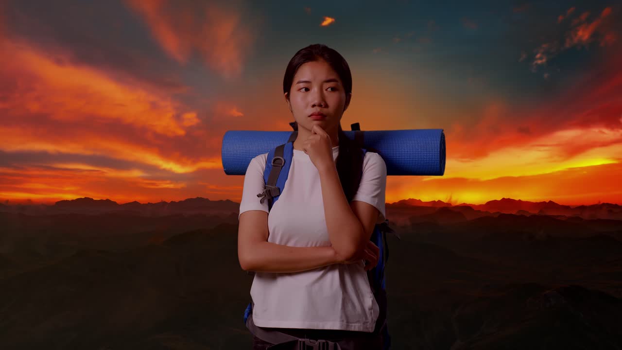 해가 지면 산책 하는 여자