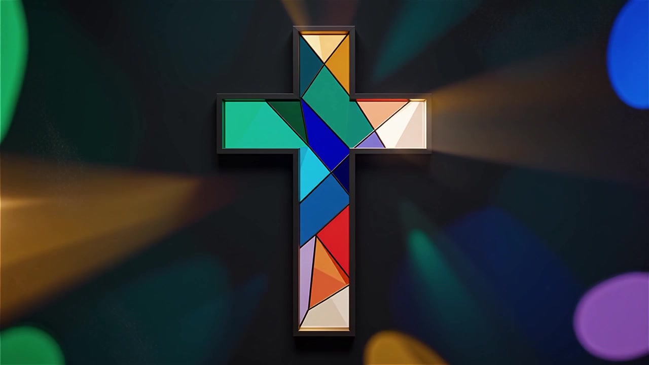 Cruz Cristiana con Luz Celestial, Fondo para Adoración.