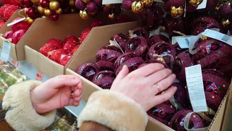 Selection-and-Shopping-in-the-store-for-Christmas-decorations-for-the-Christmas-tree.